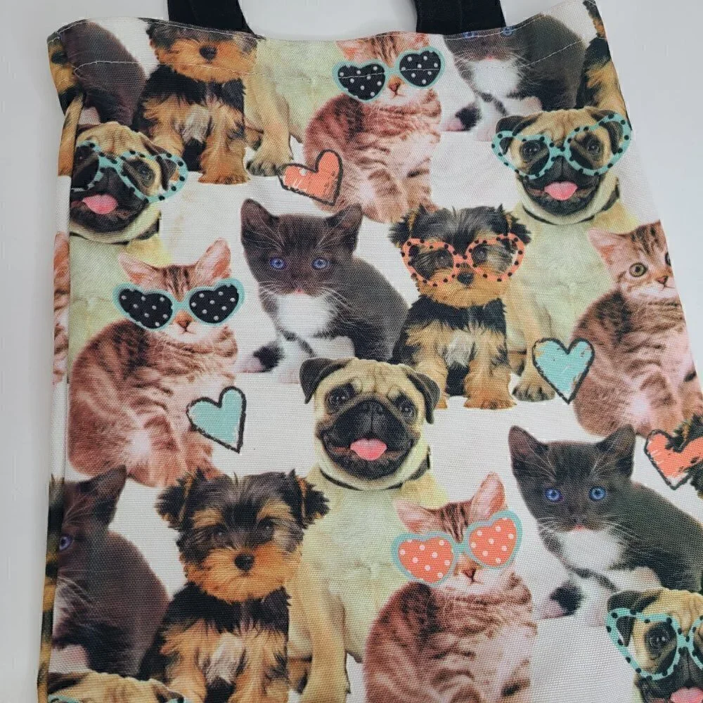 Cute Puppy Terrier Pug Persian Cat Kitten Tote Bag